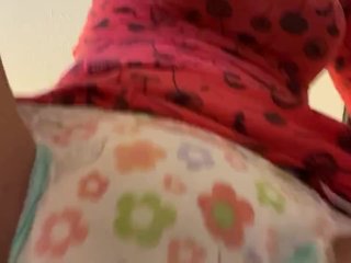 Diaper Girl Soaks_Goodnite and Wets the Bed While Masturbating
