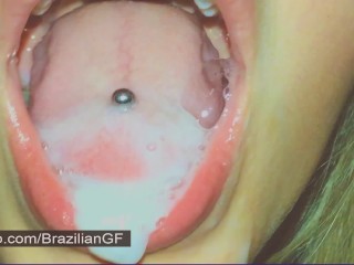 First time cum swallow she...