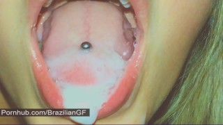 Cum She Gives The Best Sloppy Blowjob Ever On Her First Cum Swallow