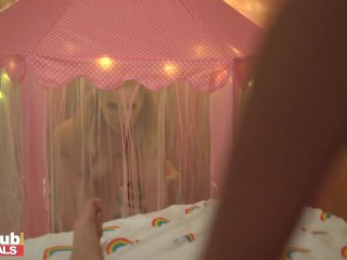 FAKE FAMILY Stuck in a Tent - Step Dad_Fucks Step Daughter_& Mom