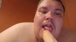 Homemade Sucking A Dildo By A Fat Man