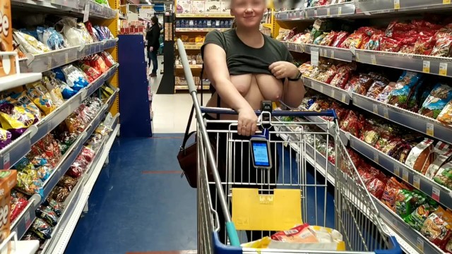Boobs Flash Grocery -