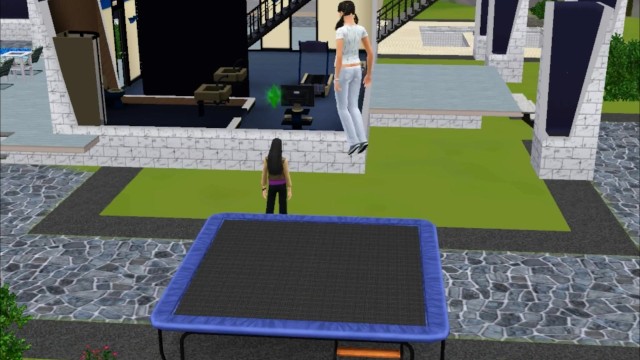 I had a rest with my girlfriend. Sex near the trampoline  sims 3