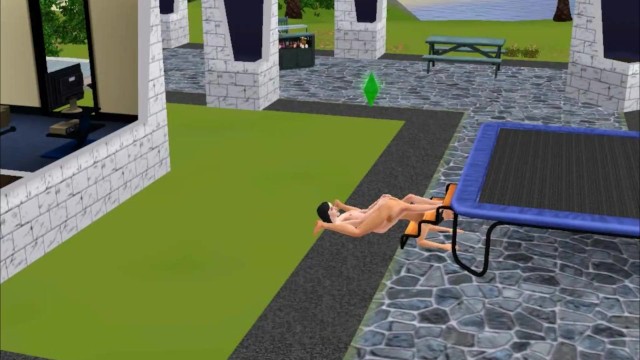 I had a rest with my girlfriend. Sex near the trampoline  sims 3