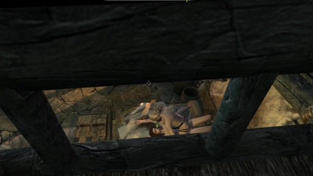 Peeping on girls sex from the roof of the house  Skyrim sex mods