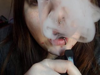 Vapril (Vaping Fetish Compilation) Cute Pierced Coed Smokes