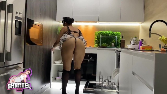 Big Booty Maid Cleans Big Cock! Deepthroat Rimming Cum Swallowed -  Pornhub.com