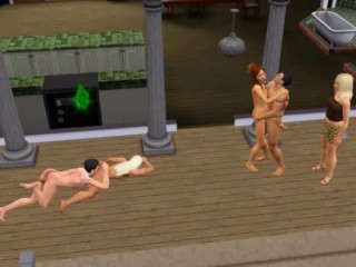 Swing meeting_of two families on the doorstep of the house video_game sex