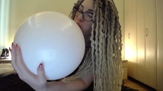 ASS Then Blows Up A White Large Balloon