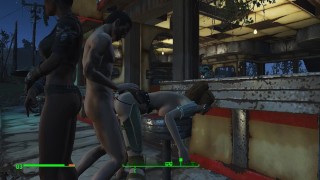 Sex in a cafe on a chair. Girl wanted anal after battle | Fallout 4