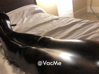 [VacMe]latex vacbag vibrator orgasm torture by_girl in white_pantyhose