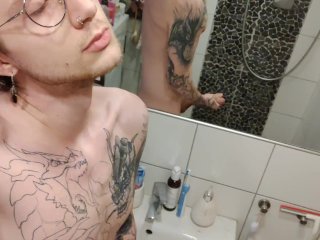 Tattooed Thomas Scum Stroking His Bwc Until He Cums
