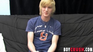 On The Casting A Barely Legal Twink Is Eager To Stroke His Dick