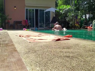 Nude poolparty! - Amateur_Russian couple - Pattaya vacations