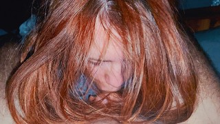 Long Hair Redhead Passionate Deepthroat Cum In Mouth Swallow Ginger Ale POV