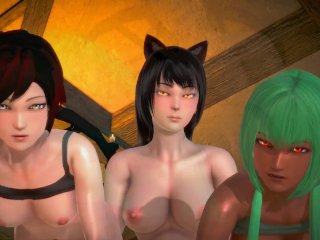 (3D Porn)(Futa) Rwby Threesome
