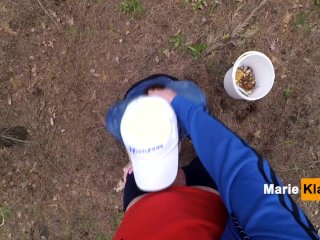 Public Blowjob Pov in Forest, We_Were Nearly Caught, OutsideCumshot Mouth