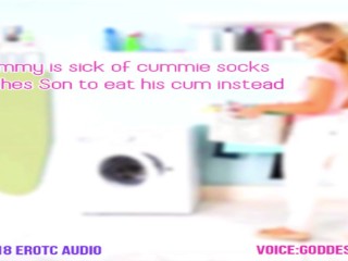 Mommy_is sick_of cummies socks teaches stepson to eat his cum instead