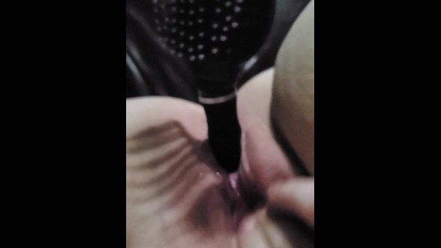 Using my hairbrush until I squirt