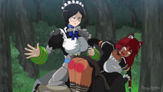 Animation Hentai Overlord Lupustegina And Yuri Alpha Maids Spanking Scene
