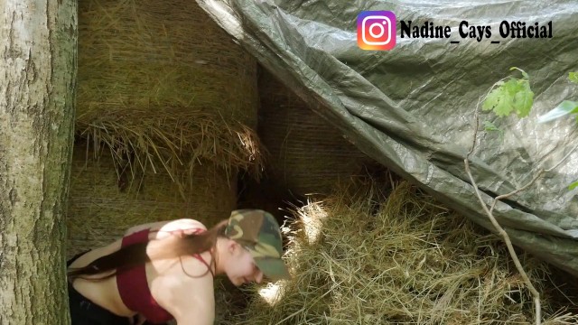 Remote Controlled orgasm on hay bale - Farmer Fun 3