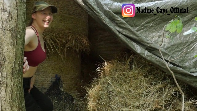Remote Controlled orgasm on hay bale - Farmer Fun 3