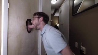 Taking Daddy's Cock At The Glory Hole Ass To Mouth Massive Cumshot