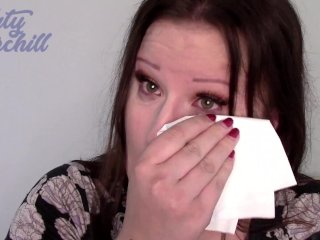 Sneezing & Nose Blowing With Messy Mascara - Katy Churchill Coughing Crying