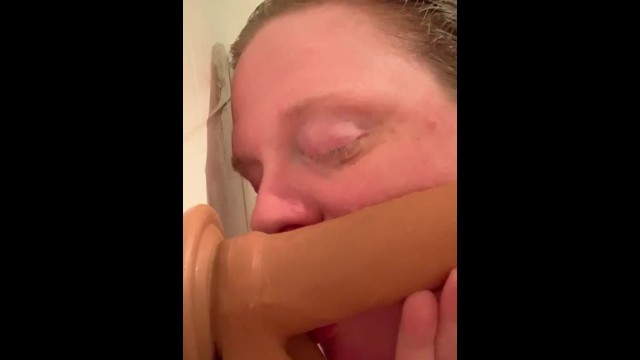 Shower Dildo Blowjob - My First Vid For You!! 8