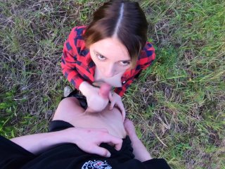 Perverted_Teen Makes_Me Cum on Her Titties in a Forest POV_Public Outdoor