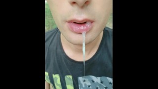 Lips Random Guys Spitting Cum Twice Huge Thick Loads Leaking