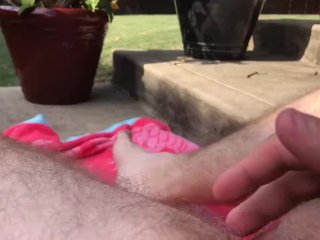 Daddy Edges HisThick, Throbbing Cock While Sunbathing Nude_Outdoors