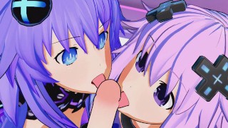 Purple Stepsister X Purple Heart And Stepadult Neptune Threesome Hent Hyperdimension Neptunia Futa