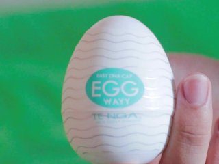 Testing Tenga Eggs - Wavy (Light Blue) Tutorial, Review And Test