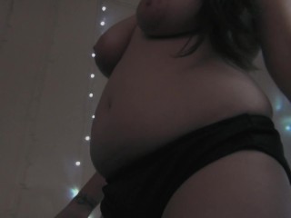 Fat Belly Strip Tease - Gain Girl - Gaining Weight - Chubby - BBW - Gaining Weight Fetish