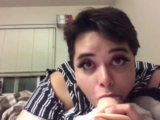 cutechubby femboy gags and drools on_big dildo