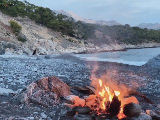 Student Deepthroat Blowjob Big Dick Near The Sea - Facial Cumshot