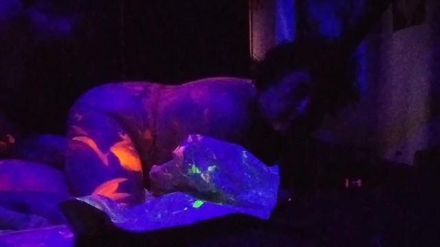 Whore Cums on Dick and Gets a Glow in Dark Pussy 46