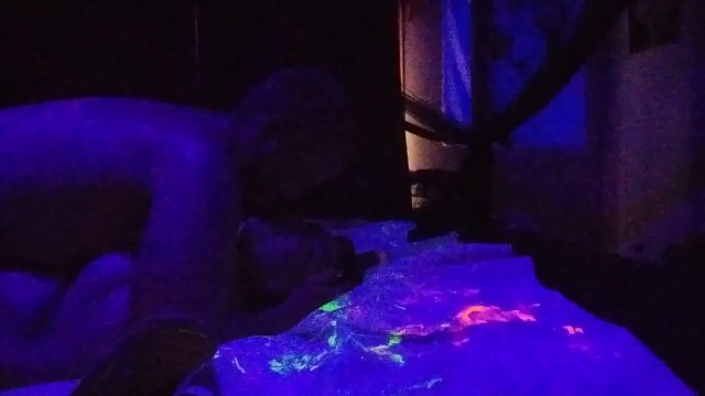 Whore Cums on Dick and Gets a Glow in Dark Pussy 1