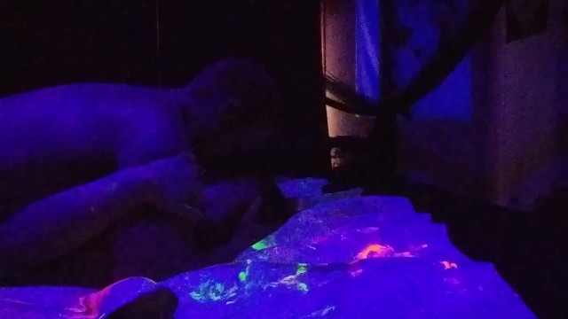 Whore Cums on Dick and Gets a Glow in Dark Pussy 1
