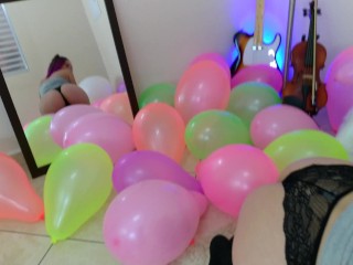 Farting on Balloons!! Cherry Adams Had Fun withher Colorful Baloons and_Her Gassy Asshole - FARTS