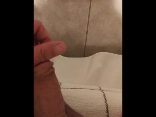 Daddy Dick Pissing In Water Bottle Playing With My Cock On Bed Edge