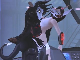Futa On Female Scifi Yiff (3D Furries Wolf)