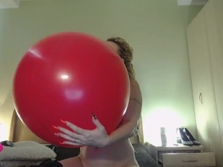 BIG Red balloon_blow to pop prerecorded private( Iam naked ))