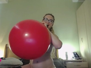 BIG Red balloon blow to pop prerecorded private( I am naked_))