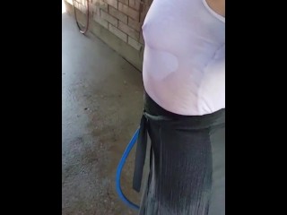 I Was an Exhibitionist Slut and Showed My Tits at the Car Wash_For Everyone Wet_T-Shirt Slut Wife