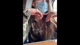 On The Train A Teen Fucks Herself