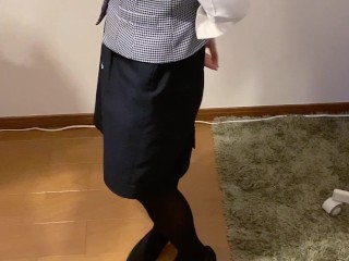 сперма на японскую офисную униформу