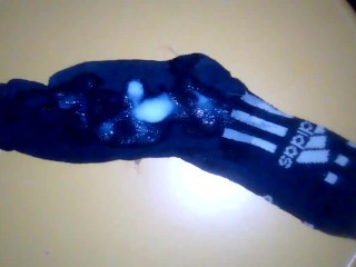 I cum on stepsister's adidas socks