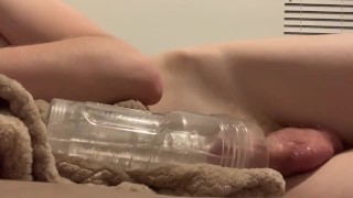 Fleshlight Fuck I Came So Far After 5 Days Of Not Masturbating That I Was Cumming In My New Clear Fleshlight Lol